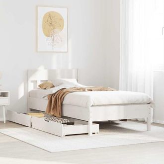 vidaXL Vidaxl - Estructura De Cama Sin Colch&oacute;n Madera Maciza Blanca 90x190 Cm