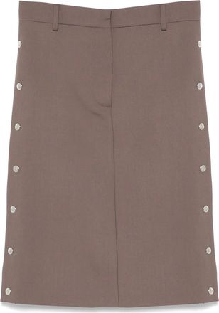 Stella McCartney Gonna midi con borchie - Marrone