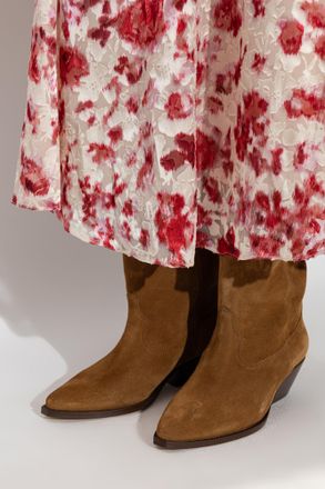 Isabel Marant Suede Heeled Ankle Boots Duerto, Womens, Brown