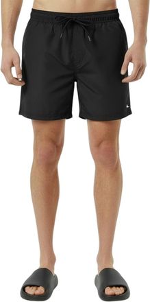 Jack Wills Herenswimshorts van gemiddelde lengte met geborduurd logo (Zwart)
