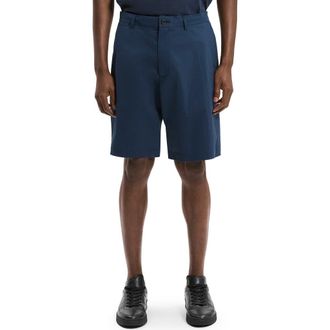 Theory Flat Front Nylon Bermuda Shorts in Nocturne Navy at Nordstrom, Size 36