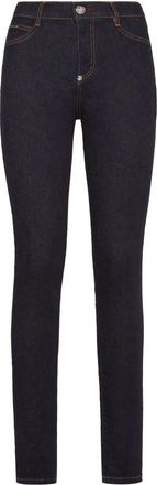 Philipp Plein Denim High Waist Jegging - Dames - Skinny Jeans - Blauw - W25 - Denim - Jeans