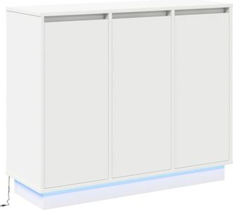 vidaXL Sideboard Con Led Blanco 90x32x75 Cm De Madera Vidaxl