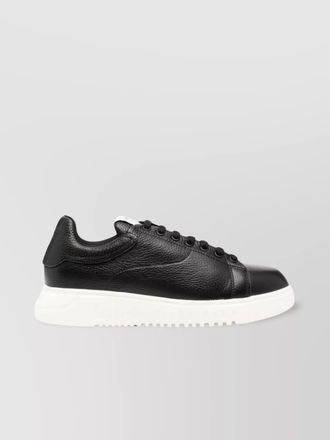 Emporio Armani leather sneakers with chunky rubber sole