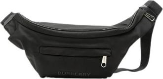 Burberry Pre-owned Nylon Leather Waist Bag - unisex - Vintage Heuptassen - Zwart - ONE Size - Nylon - Vintage