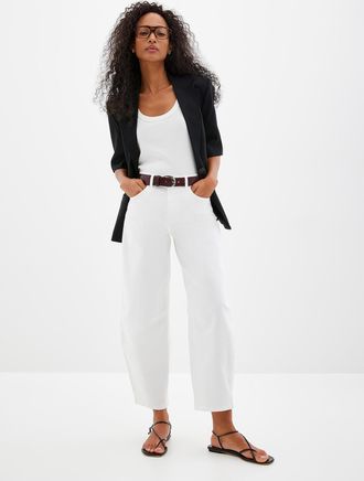 Contemporaine Womens Ecru stretch jean Fit: balloon leg, mid-rise style