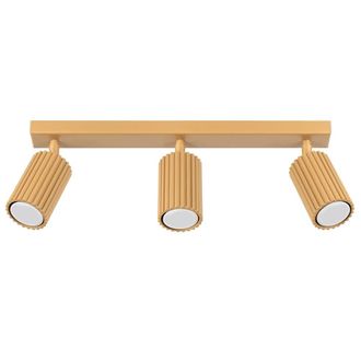 Wonderlamp L&aacute;mpara de techo con 3 focos en relieve dorado orientables