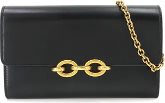 Saint Laurent Black Leather Chain/Shoulder Wallet (Pre-Owned)