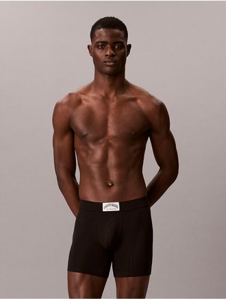 Calvin Klein Mens Heritage Classic Cotton Rib Boxer Brief - Black - XL