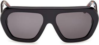 Emilio Pucci 58mm Square Sunglasses in Black Iride Print /Smoke at Nordstrom
