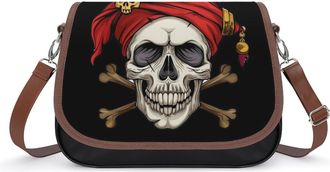 Generic Skull And Crossbones Pirate Crossbody Bags for Women Shoulder Messenger Bag Purse Handbags