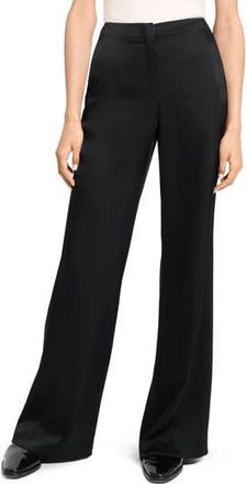Theory Fluid Satin Wide Leg Pants in Black at Nordstrom Rack, Size 14