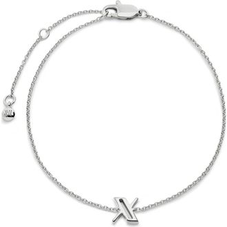 Monica Vinader Initial Pendant Bracelet in Sterling Silver X at Nordstrom