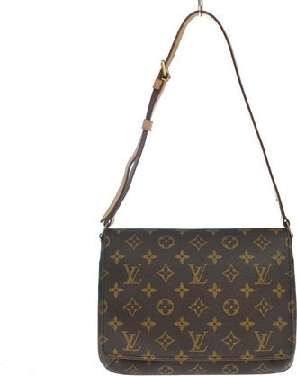 Louis Vuitton Musette Tango Monogram Canvas Brown Canvas Handbag (Pre-Owned)