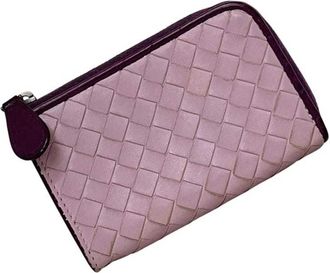 Bottega Veneta Purple Leather Coin Purse/Coin Case (Pre-Owned)