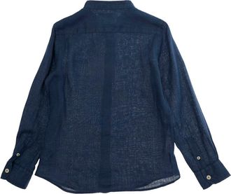 MC2 Saint Barth Boys Womens Blouse Pati Blue Linen Shirt