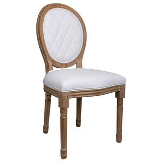 Wanderlust Deco Silla De Madera Tapizada Blanca 48x46x48/96