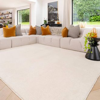 Kukoon Cream Washable Machine Wash Shaggy Rug | Size: 160 cm x 230 cm