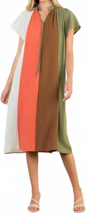 THML Clothing Colorblock Midi Dress In Multi
