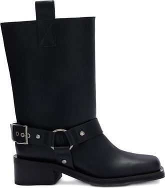Ganni Recycled Leather Biker Boots