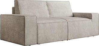 Vente-Unique Sof&aacute; de 2 plazas de pana beige AMELIA