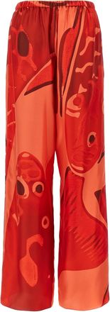 Ferragamo Womens Multicolor Silk Casual Pants