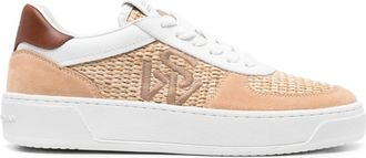 Stuart Weitzman Sw Courtside raffia sneakers - women - Leather - 36 - Neutrals