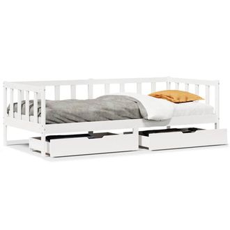 Berkfield Home Daybed with Drawers without Mattress White 80x200 cm Solid Wood