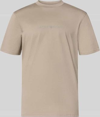 Emporio Armani Regular Fit T-Shirt mit Logo-Detail in Hellgrau, Gr&ouml;&szlig;e XXL