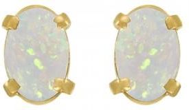 Allurez Oval-Shaped Opal Stud Earrings in 14K Yellow Gold (0.54 ct)