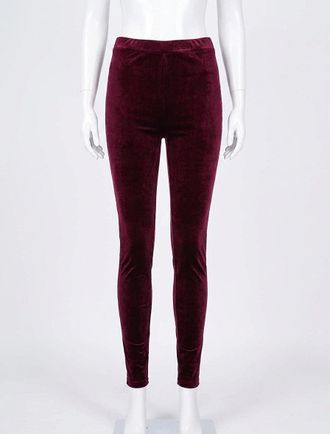Spanx Velvet Leggings In Rich Burgundy