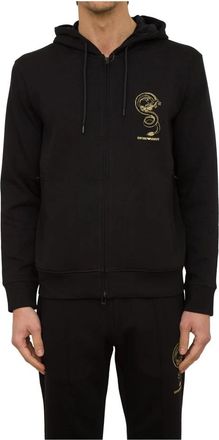 Emporio Armani Nero Sweatshirt - Heren - Hoodies - Zwart - 2XL - Katoen - Hoodies & sweatvesten