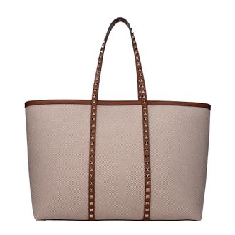 Valentino Garavani Damens Umh&auml;ngetaschen Beige/Tabakstoff