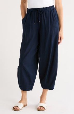 Max Studio Cropped Drawstring Pants in Navy at Nordstrom Rack, Size X-Large