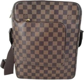 Louis Vuitton Pre-owned Vintage Damier Ebene Schoudertas - Heren - Vintage Schoudertas - Bruin - ONE Size - Leer - Vintage