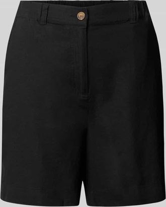 Soyaconcept Regular Fit Bermudas aus Leinen-Viskose-Mix Modell Ina in Black, Gr&ouml;&szlig;e XXL