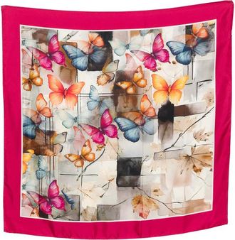 D'Aniello Butterfly-print Square Scarf