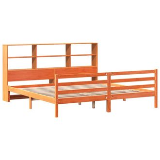 Berkfield Home Decorative Bookcase Bed without Mattress Wax Brown 200x200 cm Sol