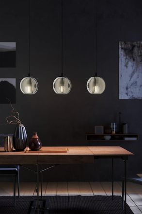 Eglo Eglo Ariscani Smoked Black Glass 3-Light Pendant