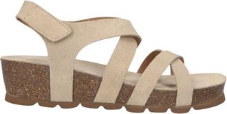 Notre-V Schoenen, Dames, Beige, 41 EU, Leer, Platform Sandalen