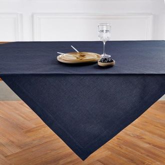Solino Home Linen Table Throw - Athena, 52 x 52, 52 x 52 in Chambray Navy at Nordstrom, Size Small