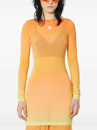 adidas ombr&eacute; three-stripe dress - women - Fabric - M - Orange