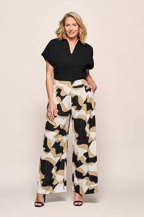 Mart Visser Casey Print Broek Zwart / Camel Maxi