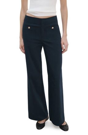 Mango Flare Leg Pants in Navy at Nordstrom, Size 10
