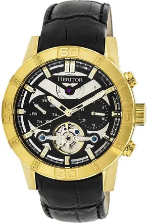Heritor Hannibal Automatic Black Dial Mens Watch HR4104