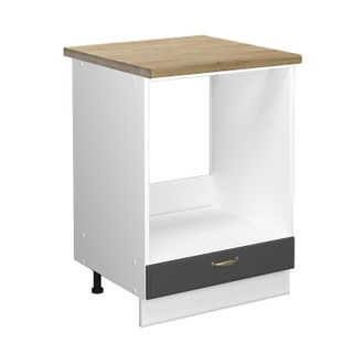 Vicco Armario Para Horno Empotrado Fame-line, Antracita-oro, 60 Cm, Et Roble