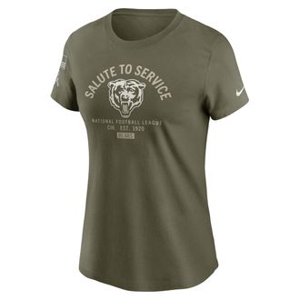 Nike Chicago Bears Salute to Service Sideline Nike Womens NFL T-Shirt in Brown | NKAF2DHA26-PH3