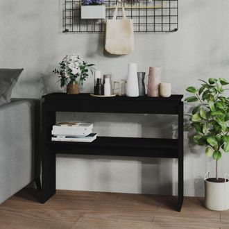 vidaXL Tavolino Consolle Nero 102x30x80 cm in Legno Multistrato - Vidaxl