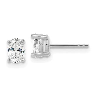 Diamond2Deal 14k Gold 2/3 ct Oval Lab Grown Diamond Stud Earrings VS Clarity, G-H Color