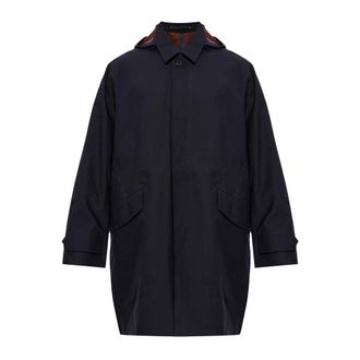 Paul Smith Cappotto in lana con cappuccio staccabile - - Coats - Uomo - Blu - M